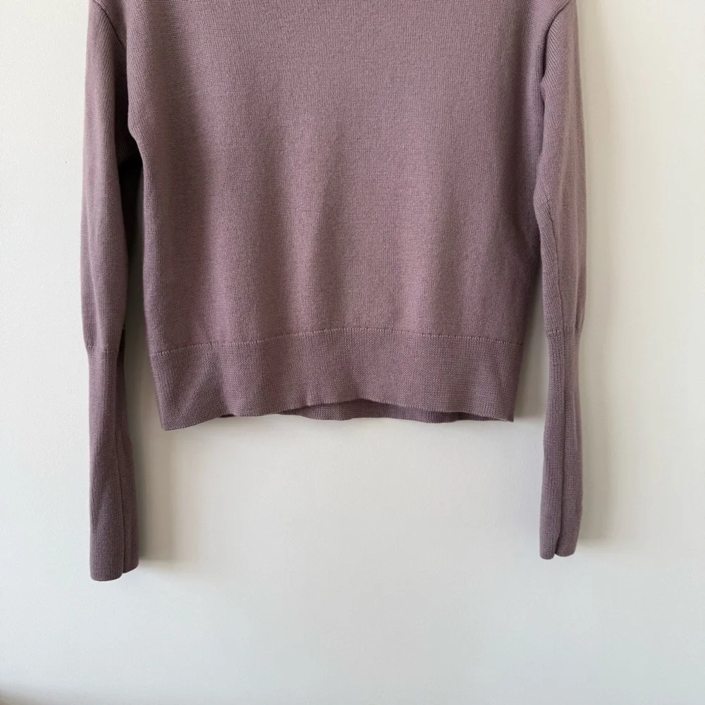 Aritzia Wilfred Cyprie Cow Neck Merino Wool Sweater - Mauve - Picture 8 of 10